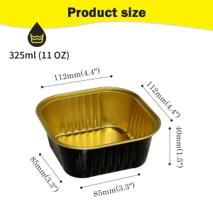 Black and Gold Aluminum foil container C112-325