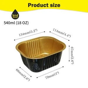 Black and Gold Aluminum foil containers C134-540
