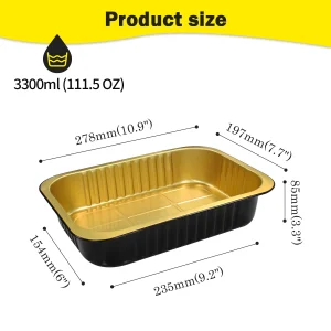 Black and Gold Aluminum foil container C278-3300