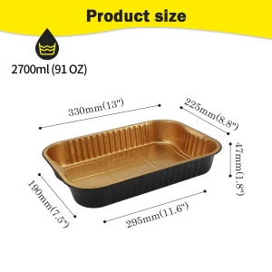 Black and Gold Aluminum foil container C330-2700