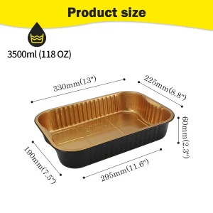 Black and Gold Aluminum foil container C330-3500