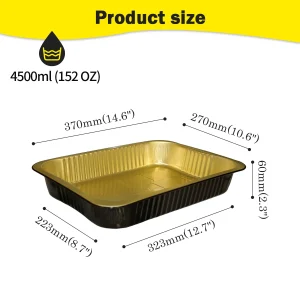 Black and Gold Aluminum foil container C370-4500