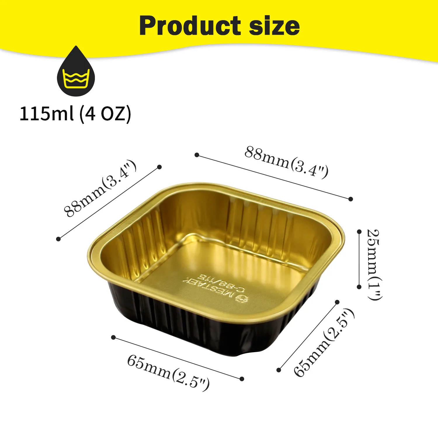 Black and Gold Aluminum foil container C88-115 Black and Gold Aluminum foil container C88-115
