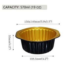 e140 570黑金 black and gold aluminum foil container