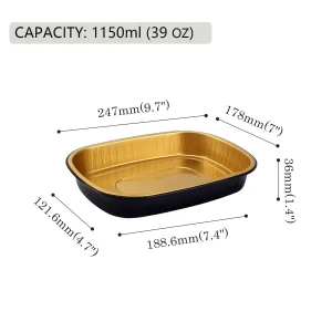 t247 1150 黑金 black and gold aluminum foil container