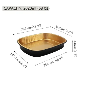 t285 2020 black and gold aluminum foil container