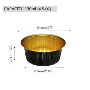 y084 130 黑金 black and gold aluminum foil container
