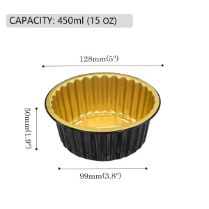 y128 450 black and gold aluminum foil container