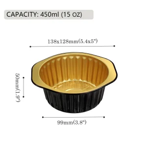 y128 450 尺寸图 black and gold aluminum foil container