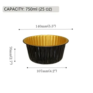 y140.750 黑金 black and gold aluminum foil container
