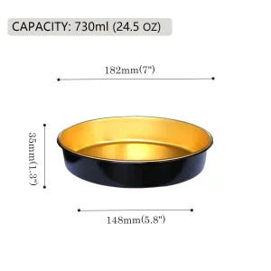 y182 730 black and gold aluminum foil container