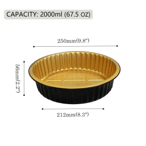y250 2000 black and gold aluminum foil container