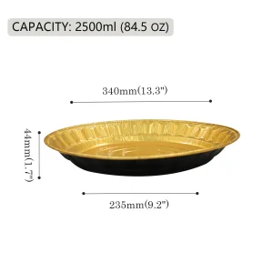 y340 2500 尺寸 black and gold aluminum foil container
