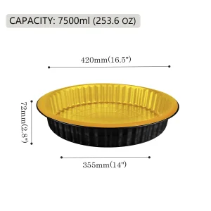 y420 7500 black and gold aluminum foil container