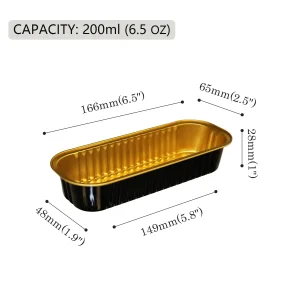 black and gold Aluminum foil container